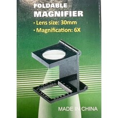 晶晧五金 折疊測量放大鏡 6倍 30mm 便攜式設計 內建測量功能 適用於多種用途, 1個