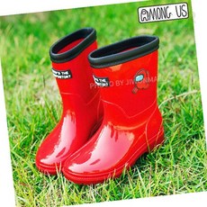 빨간색 게임 캐릭터 디자인 어린이 우천 야외활동 미끄럼방지 방수 레인부츠