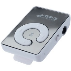 미니 거울 클립 USB 디지털 Mp3 음악 플레이어 지원 8GB SD TF 카드, 하얀색, A12