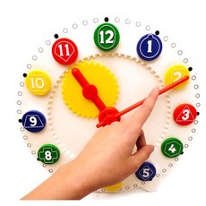 숫자놀이 모형 완구 시간 도형 시계교구 수학습 시계교육용 어린이용 어린이수학 아이용, 1개