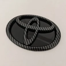 개조된 블랙 바텀 프론트 그릴 배지 트렁크 자동차 로고 토요타 RAV4 CAMRY COROLLA LANDCRUSER VIOS SIENN, 04 16cm X 11cm, 03 carbon fiber