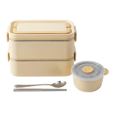 스텐도시락통 전자레인지 직장인 보온 도시락통 샐러드 런치박스 옐로우, 1개