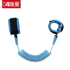 DIU 兒童防走失帶揹帶手環兩用寶寶防丟牽引繩小孩鎖釦防脫安全帶神器, 1個, 簡易藍1.5米:如圖