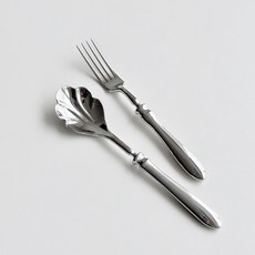 A의취향 쉘 디저트 커트러리 세트, 스푼 1개+포크 1개, 1세트