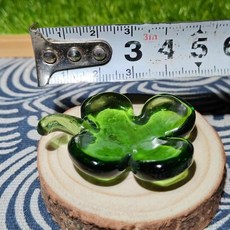 迷你玻璃貓頭鷹擺飾，可愛動物手工藝品，聖誕節裝飾，日本雜貨風格, 四葉草, 1個