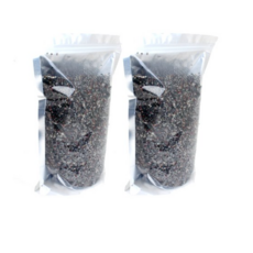 와이피컴퍼니 수조 바닥재 흑사 3~5 mm 2kg, 블랙, 2개