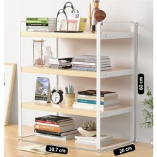 桌面收納架 桌上架 多功能置物架 層架 文具架 桌面收納, 三層白30cm-出清價售完不補, 原木色, 3層