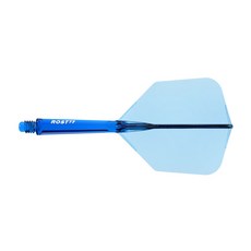 CUESOUL ROST 77 통합 다트 샤프트 및 플라이트 큰 날개 모양 3개 세트-투명 색상, Blue-28mm, 1개