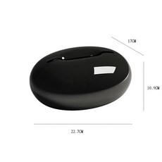 DFMEI 桌面紙巾盒家用高檔輕奢藝術高級感紙抽盒客廳茶几抽紙盒奶油白, 黑色水滴紙巾盒【單層】