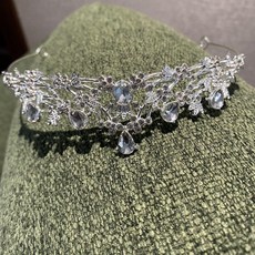 水晶公主皇冠頭飾 女十八歲生日新娘女神高級感發箍兒童道具, 1個, 鋯石皇冠+璀璨1314+starry