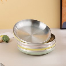 304不鏽鋼 隔熱餐盤 輕巧防燙 居家餐具 質感水果盤, 薑黃色,裝菜/裝飯【20 c m】, 1個