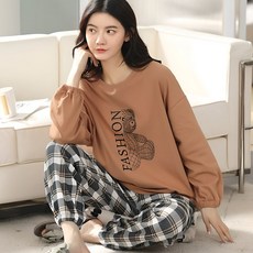 블랑커브 체크바지 시보리 잠옷세트