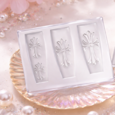 Gonail / 3D 십자가 네일몰드 레진아트 크롬네일몰드 2종 택1, 1개, 01. 4구 십자가