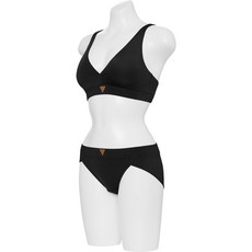 게스언더웨어 레더삼각라벨 딥브이 브라렛BK 855616