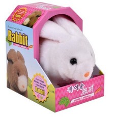 자미나 귀여운 토끼 작동 인형, 화이트, 1개