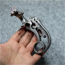 壓扁皮蜥蜴彈弓 不銹鋼扁皮弓 壁虎免綁按壓式傳統蠍子彈工, 不銹鋼快壓扁皮蜥蜴（裸弓） 帶瞄, 1個