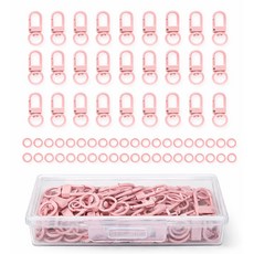알파벳샵 한번에 연결 O링 D링 키링 D고리, 30개, 핑크