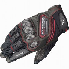 Komine GK167 機車手套，防摔耐磨碳纖維騎行手套，可觸屏, 白色,XL