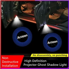 폭스바겐 아테온 2017 2020-2022 2023용 LED 자동차 도어 웰컴 HD 라이트 고스트 섀도우 로고 프로젝터 레, 07 LOGO D, 01 No need wires-2pcs