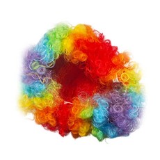 풍선대통령 삐에로가발 무지개뽀글이가발, 1개