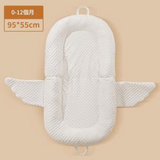 新生嬰兒防驚跳斜坡睡墊, 天使白純棉款, 1個