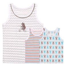 mrkids 小熊純棉男童背心3件組 SB001