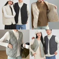 퀄팅 양모 패딩 남자 누빔 겨울 깔깔이 여성 여자 조끼 경량 남성 가을