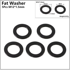 HEPPE 자전거 스루 자전거 두께 액슬 꼬치 6MM 허브 4MM 와셔 M15 5MM 5MM 튜브 M12 MTB 스페이서 도로 샤프트 5MM 액슬 스페이서, 5Pcs M12x1.5mm Flat