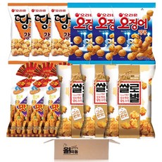 올따옴 스낵 오리온 오징어땅콩 3개+땅콩강정 3개+해태 맛동산 3개+롯데 쌀로별 3개, 1세트, 오징어땅콩+땅콩강정+맛동산+쌀로별