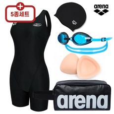 아레나 여자 실내수영복 반신 3부 5종 4종 세트 A5FL1PL32 수경 수모 가방 브라컵