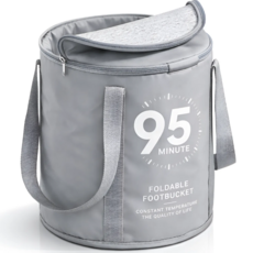 리비움 접이식 휴대용 족욕바구니 종아리까지 오는 덮개형, 그레이, 1개