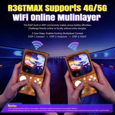 R36T MAX 레트로 팜폰 EmuEMEC 시스템 WiFi 지원 0인치 IPS, Dark Wood Grain-128