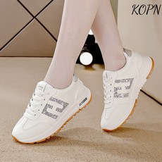 KOPN 큰 사이즈 가죽 안락한 내부 미끄럼 방지 아칸 운동화 덕훈화 학생 일상 백합 러닝화 여자