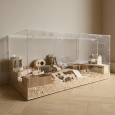 [초대형] 햄찌무드 투명 아크릴 햄스터 케이지, 120cm, 1개