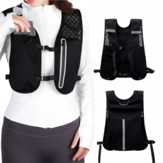 초경량 트레일러닝 조끼 베스트 마라톤 조깅 백팩 등산 가방, 블랙