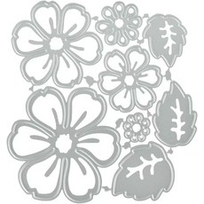 실버 플라워 메탈 커팅 다이 1개 패턴 8개 3D 스텐실 카본 스틸 스크랩북 사진 앨범 DIY 공예 선물 카드 제작 액세서리 및 엠보싱