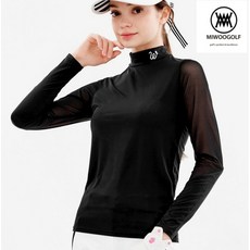 [미우골프] 여성 고급 자외선차단 모크넥 냉감 쿨 메쉬 골프 이너웨어 언더티