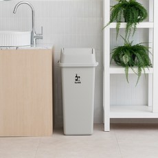 이지 슬라이딩 오픈 휴지통 80L 1개, 라이트그레이