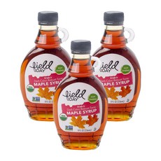 필드데이 그레이드 A 다크 컬러 로버스트 테이스트 메이플 시럽, 3개, 236ml