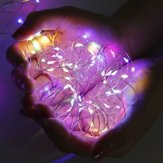 LED螢火蟲燈串 銅線燈 裝飾燈 背景燈 滿天星 裝飾燈 串燈 火樹銀花 玻璃燈 LED燈 七彩小夜燈 生日耶誕節小彩燈, 1件, 螢火蟲彩光_100公分, 彩光