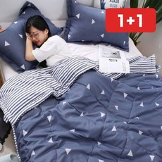 차렵이불 가벼운 경량 침구 여름 홑이불 세트 1+1