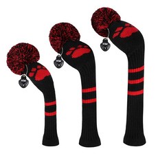 Scott Edward Pom 골프 헤드커버 3개 세트용 Well Driver(460cc) 페어웨이 및 하이브리드(UT) 우드 여성 여성을 위한 아름답고 흥미로운 패턴(블랙, Pet's Imprint_164724