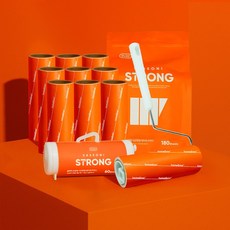 홈앤미 사선컷팅 스트롱 돌돌이 테이프클리너 본체+ 리필 10개, 1세트