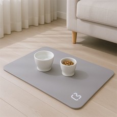 [Allhaving] 규조토 식기매트 50x40cm 부엉이 그레이 반려견