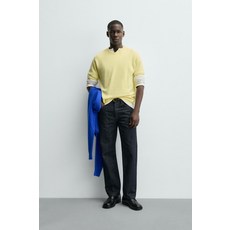 ZARA 릴렉스핏 니트 티셔츠 - 노랑