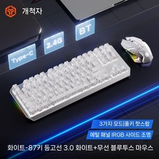 디아크몰 포러너 컨투어 기계식 키보드 마우스 세트 무선 사이드, 브라운 스위치 풀 키 핫스왑, 87 키, 15. 화이트 컨투어 87키-흰색 무선+마우스, 텐키리스