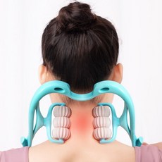 마사지기 지압롤러 안마기 다용도 롤러마사지기 목마사지기, 주물넥 블루