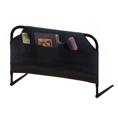 多功能床邊收納架 - 臥室整理好幫手，輕鬆收納書籍手機遙控器，打造整潔舒適睡眠空間, 黑色