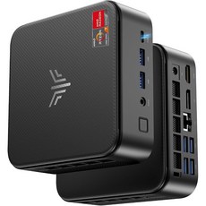 NIPOGI 가정용 미니 PC / AMD 라이젠5 7430U CPU 6코어 / 12스레드 최대 4.3GHz / WiFi6+블투5.2 초소형 게이밍 컴퓨터, E3B, WIN11 Pro, 512GB, 16GB, 블랙
