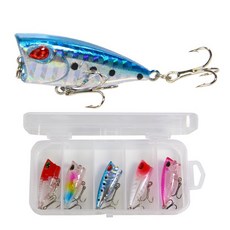 FISHHUNTER 하드베이트 포퍼 5종세트, 3g, 1세트, colorful